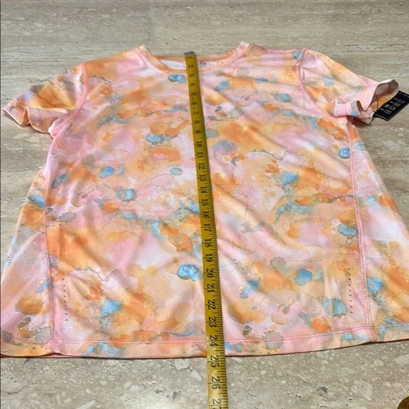 Women 2 piece Orange,Pink, white and blue active wear set. - Picture 4 of 12